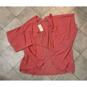Moss Rose Sheer Pink Kimono Style Cover One Size New